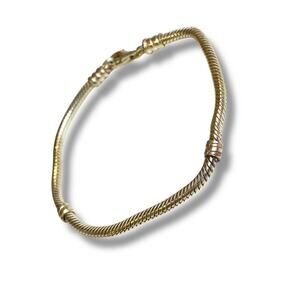 Pandora Sterling Silver 925 Threaded Twist Charm Bracelet 7.25" Lobster Clasp